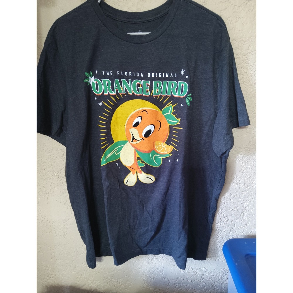 Disney Parks Florida Original Orange Bird Graphic T-Shirt XL Heather Charcoal